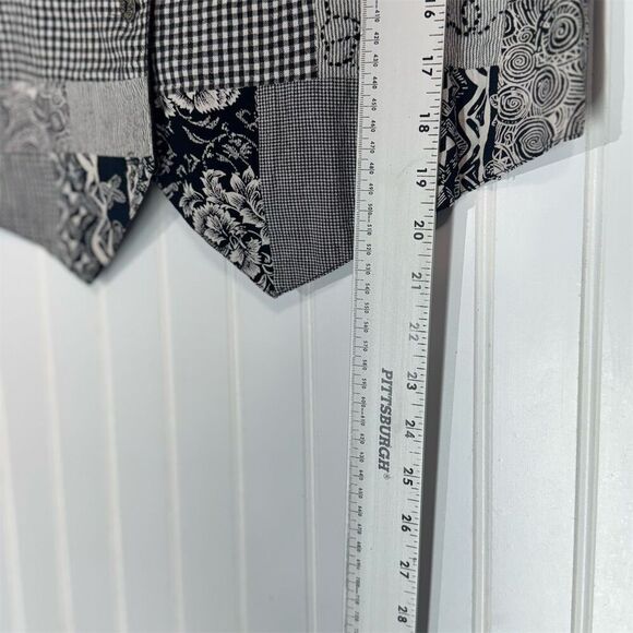 Casey & Max Black White Patchwork Vest Womens L Boho Grunge Folkcore Cottage - Picture 5 of 8